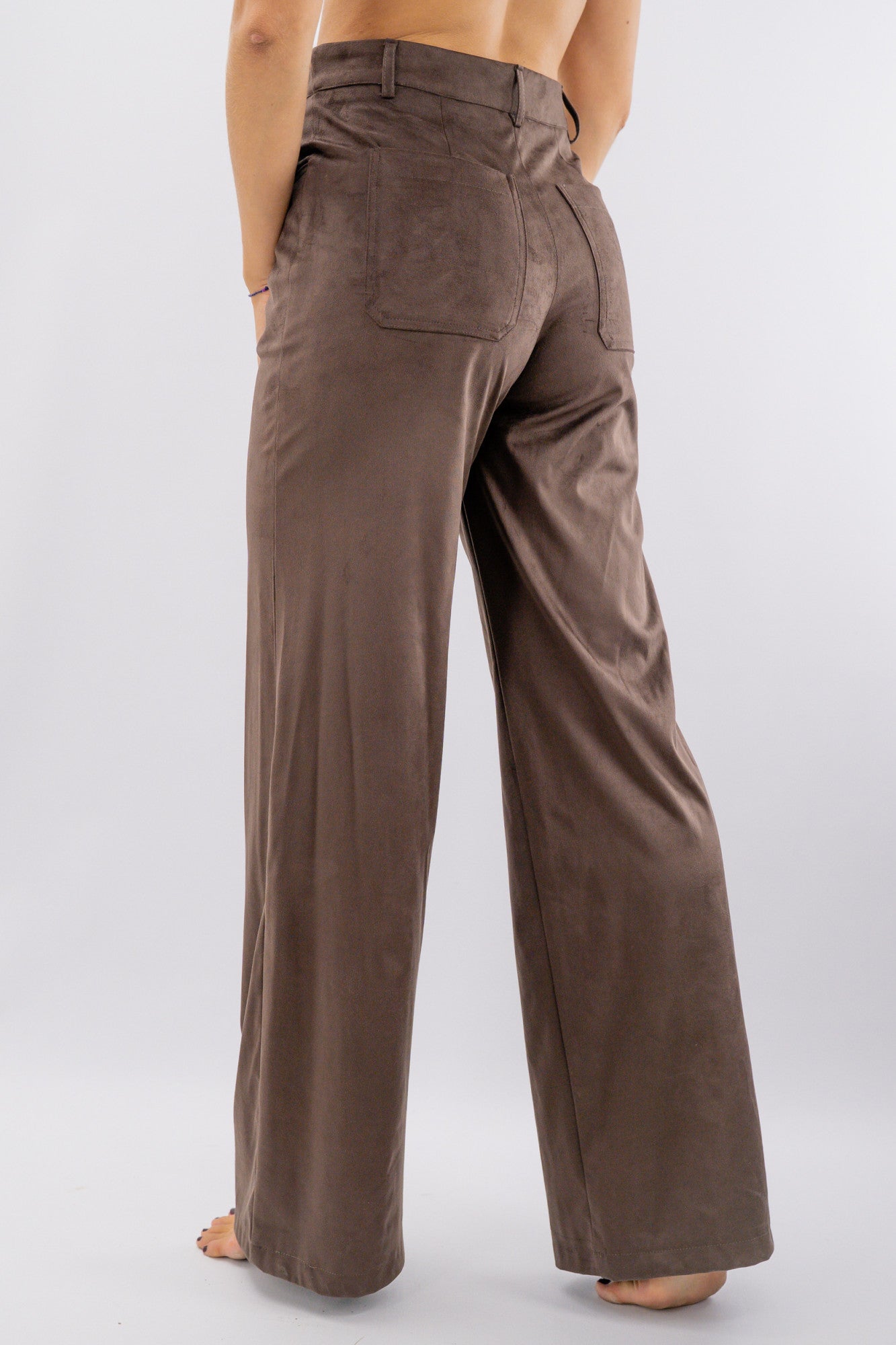Pantalone palazzo effetto alcantara