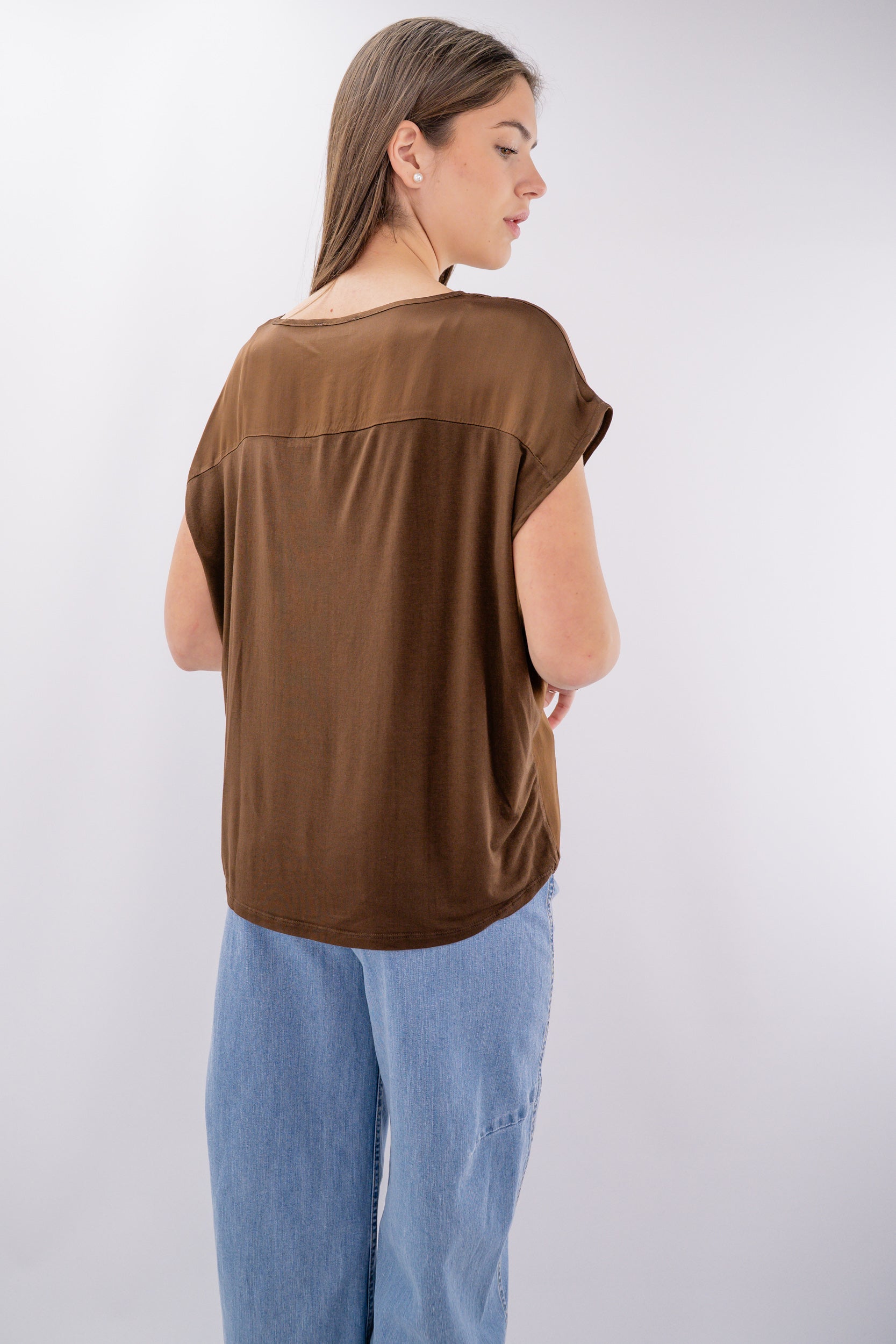 Blusa in viscosa satinata